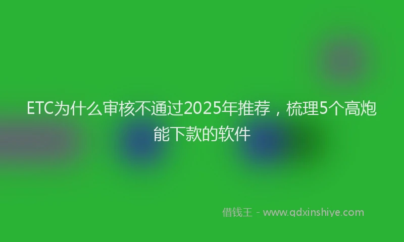 ETC为什么审核不通过2025年推荐，梳理5个高炮能下款的软件