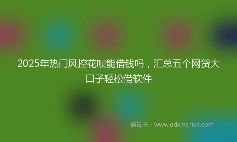 2025年热门风控花呗能借钱吗，汇总五个网贷大口子轻松借软件