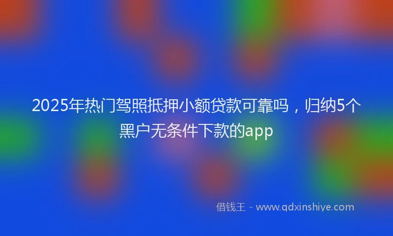 2025年热门驾照抵押小额贷款可靠吗，归纳5个黑户无条件下款的app