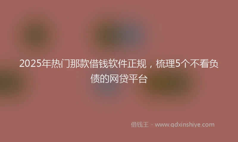 2025年热门那款借钱软件正规,梳理5个不看负债的网贷平台