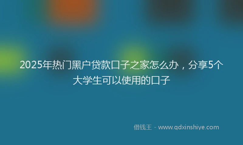 2025年热门黑户贷款口子之家怎么办，分享5个大学生可以使用的口子