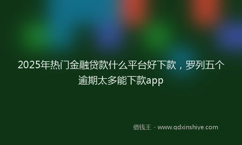2025年热门金融贷款什么平台好下款，罗列五个逾期太多能下款app
