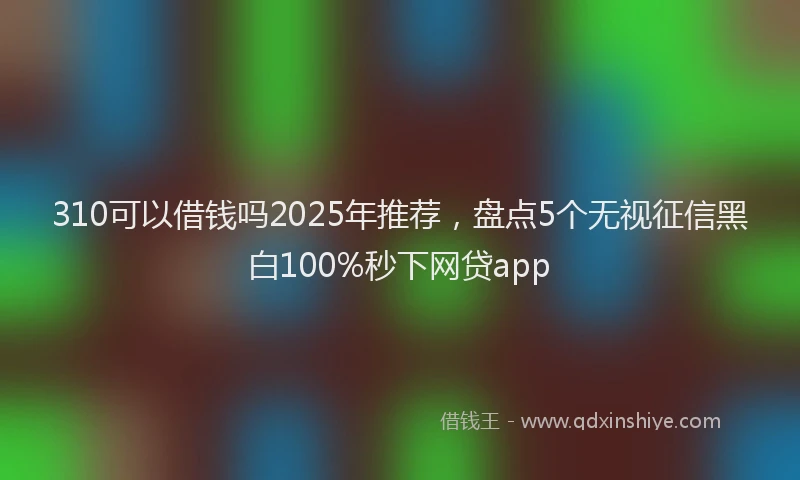 310可以借钱吗2025年推荐，盘点5个无视征信黑白100%秒下网贷app