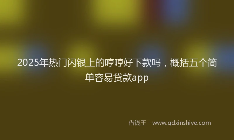 2025年热门闪银上的哼哼好下款吗,概括五个简单容易贷款app