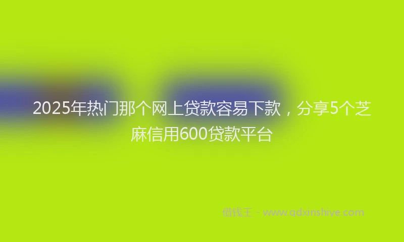 2025年热门那个网上贷款容易下款，分享5个芝麻信用600贷款平台
