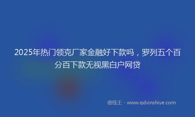 2025年热门领克厂家金融好下款吗，罗列五个百分百下款无视黑白户网贷