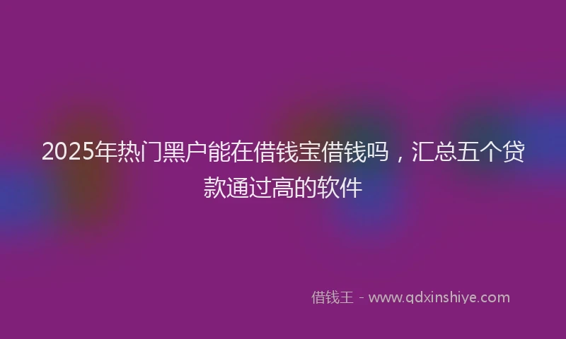2025年热门黑户能在借钱宝借钱吗，汇总五个贷款通过高的软件
