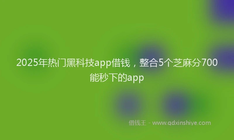 2025年热门黑科技app借钱，整合5个芝麻分700能秒下的app