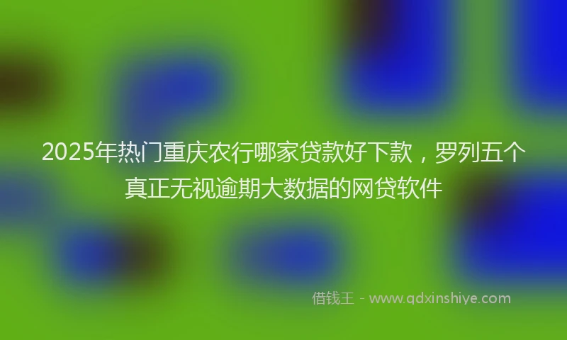 2025年热门重庆农行哪家贷款好下款，罗列五个真正无视逾期大数据的网贷软件