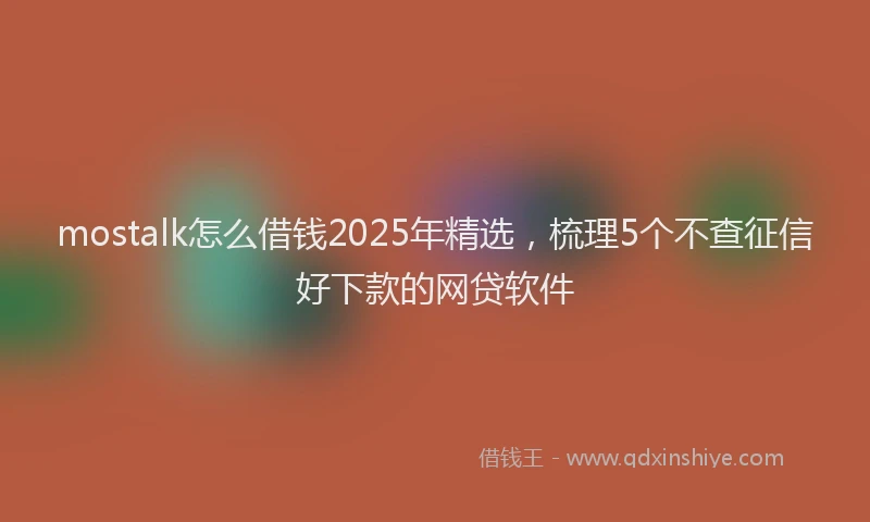 mostalk怎么借钱2025年精选,梳理5个不查征信好下款的网贷软件