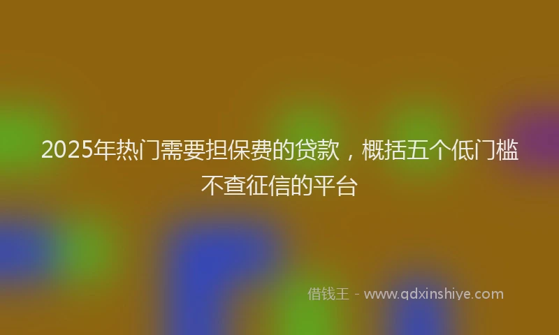 2025年热门需要担保费的贷款，概括五个低门槛不查征信的平台