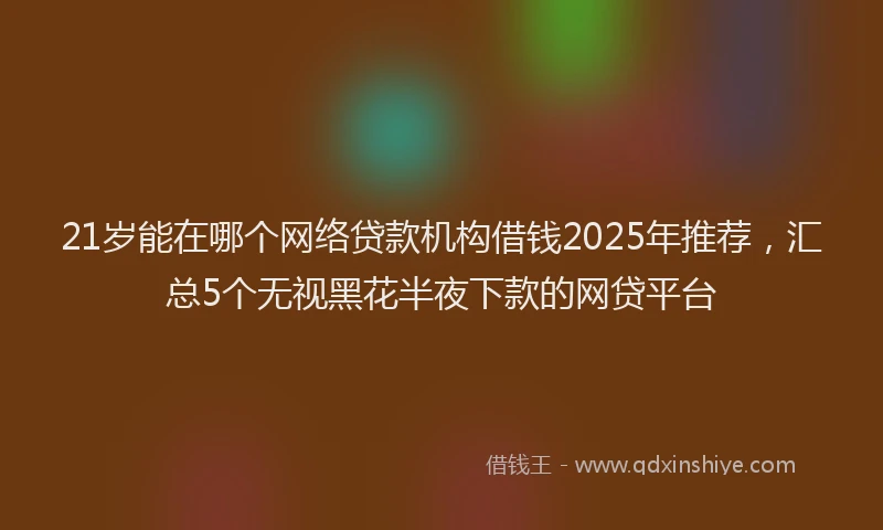 21岁能在哪个网络贷款机构借钱2025年推荐，汇总5个无视黑花半夜下款的网贷平台