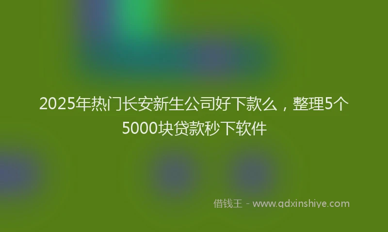 2025年热门长安新生公司好下款么，整理5个5000块贷款秒下软件