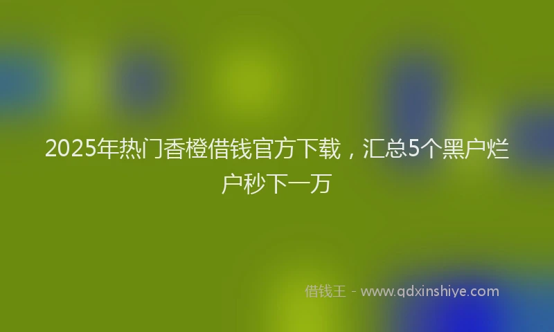 2025年热门香橙借钱官方下载，汇总5个黑户烂户秒下一万