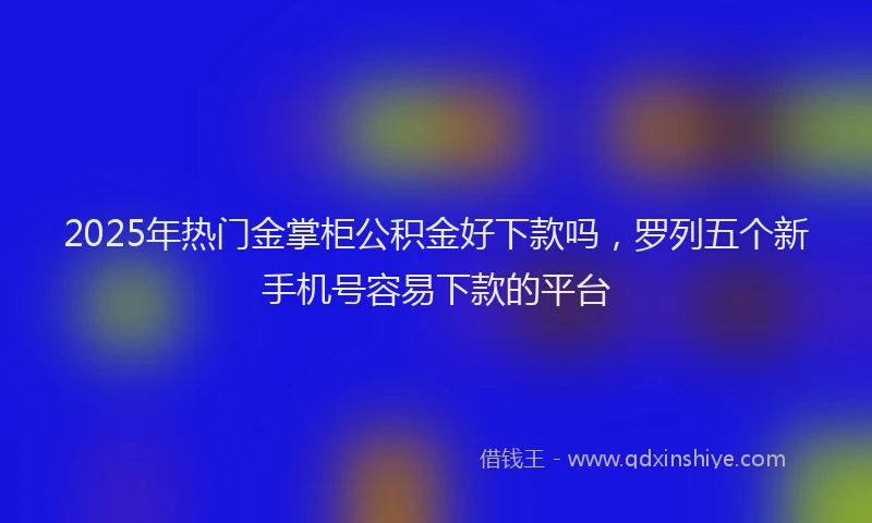 2025年热门金掌柜公积金好下款吗，罗列五个新手机号容易下款的平台