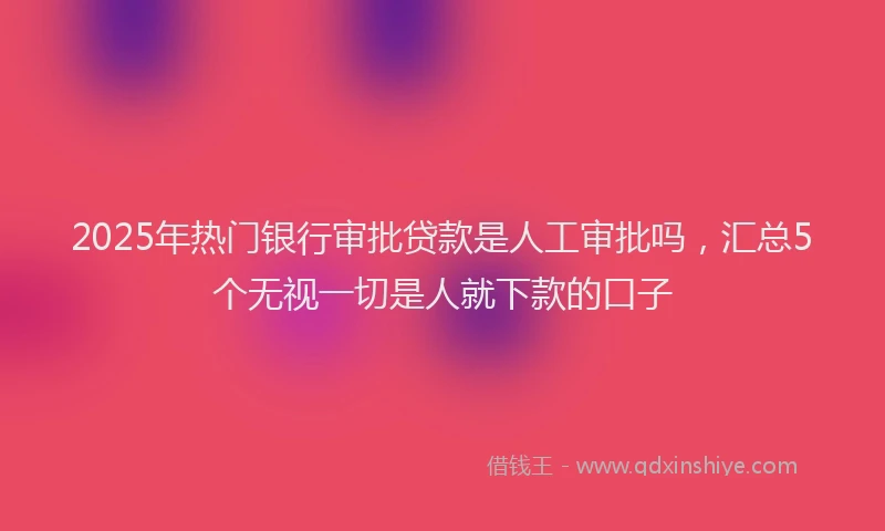 2025年热门银行审批贷款是人工审批吗，汇总5个无视一切是人就下款的口子