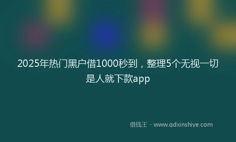 2025年热门黑户借1000秒到,整理5个无视一切是人就下款app