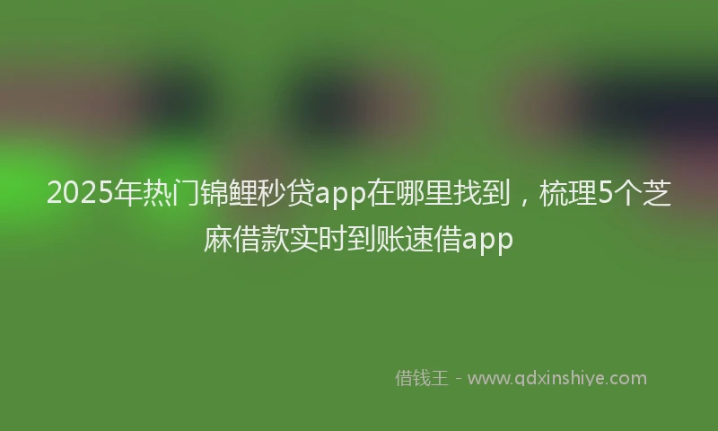 2025年热门锦鲤秒贷app在哪里找到,梳理5个芝麻借款实时到账速借app