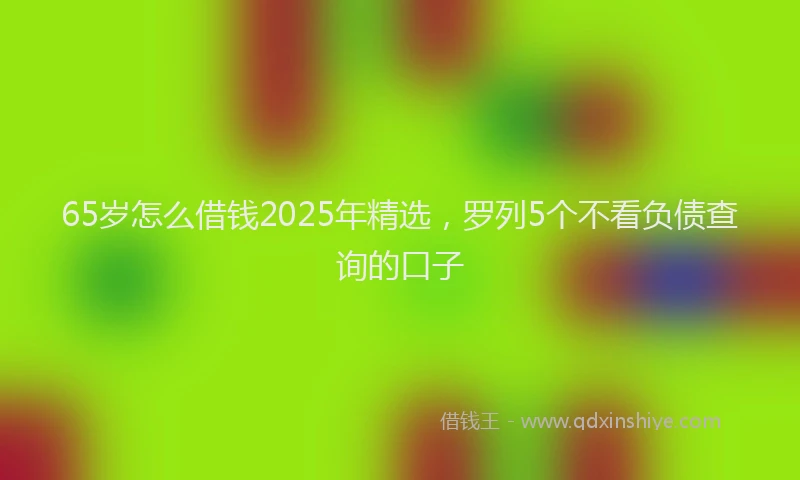 65岁怎么借钱2025年精选，罗列5个不看负债查询的口子