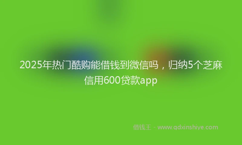 2025年热门酷购能借钱到微信吗，归纳5个芝麻信用600贷款app