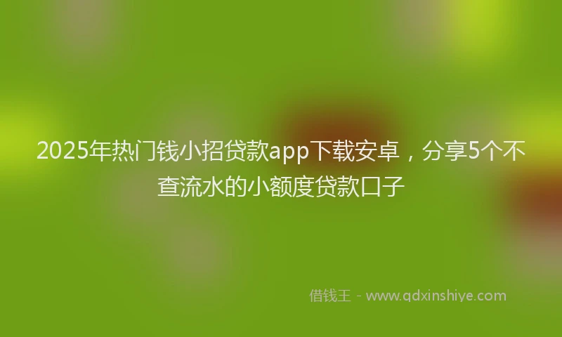 2025年热门钱小招贷款app下载安卓，分享5个不查流水的小额度贷款口子