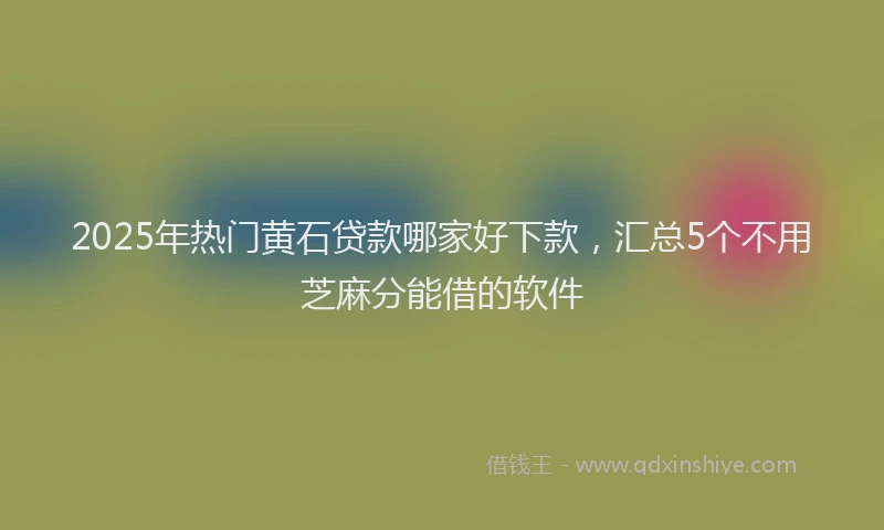 2025年热门黄石贷款哪家好下款，汇总5个不用芝麻分能借的软件