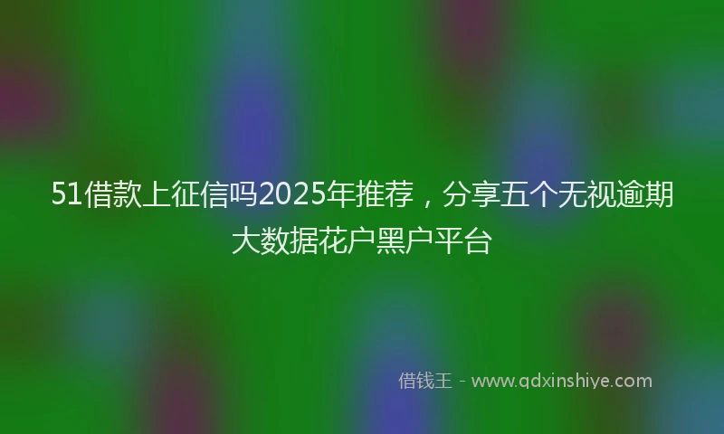 51借款上征信吗2025年推荐，分享五个无视逾期大数据花户黑户平台