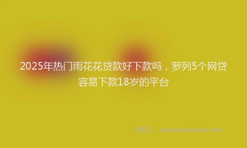 2025年热门雨花花贷款好下款吗,罗列5个网贷容易下款18岁的平台