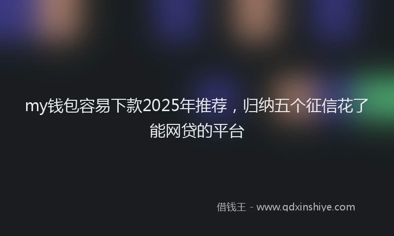 my钱包容易下款2025年推荐，归纳五个征信花了能网贷的平台