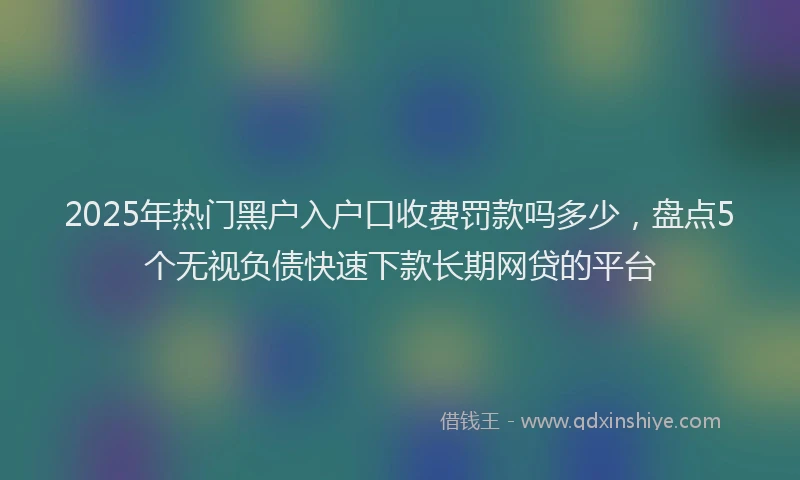 2025年热门黑户入户口收费罚款吗多少，盘点5个无视负债快速下款长期网贷的平台