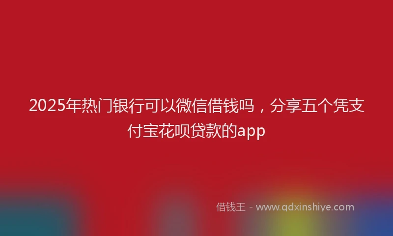 2025年热门银行可以微信借钱吗，分享五个凭支付宝花呗贷款的app