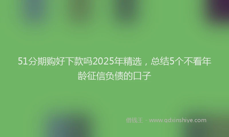 51分期购好下款吗2025年精选，总结5个不看年龄征信负债的口子