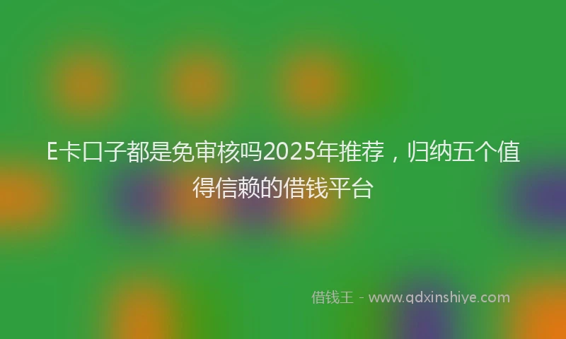 E卡口子都是免审核吗2025年推荐，归纳五个值得信赖的借钱平台