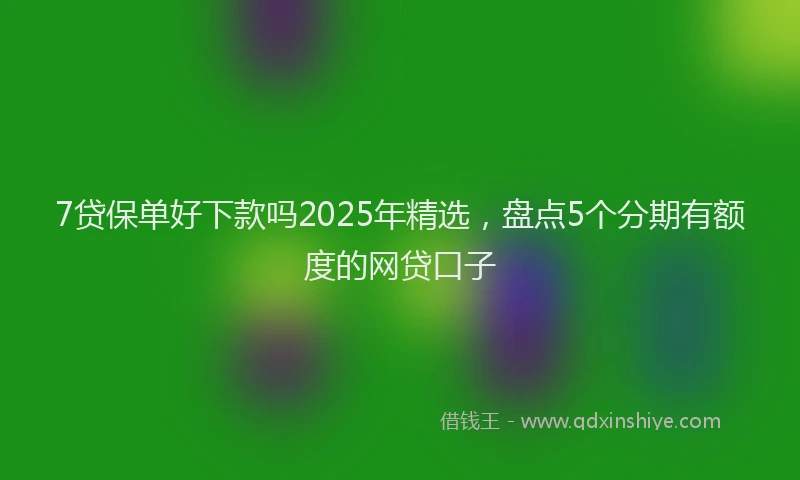 7贷保单好下款吗2025年精选，盘点5个分期有额度的网贷口子