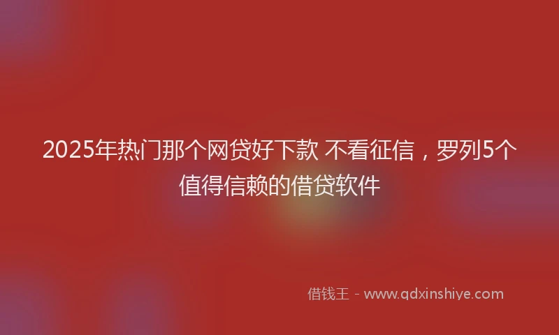 2025年热门那个网贷好下款 不看征信，罗列5个值得信赖的借贷软件