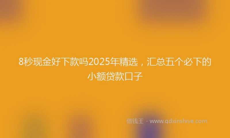 8秒现金好下款吗2025年精选，汇总五个必下的小额贷款口子