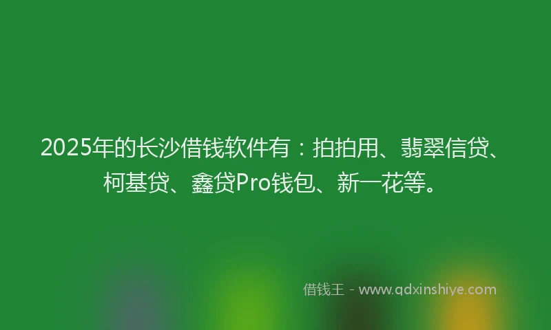 2025年的长沙借钱软件有：拍拍用、翡翠信贷、柯基贷、鑫贷Pro钱包、新一花等。