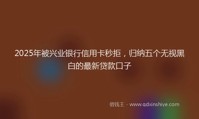2025年被兴业银行信用卡秒拒，归纳五个无视黑白的最新贷款口子