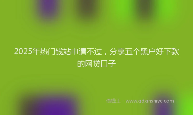 2025年热门钱站申请不过，分享五个黑户好下款的网贷口子