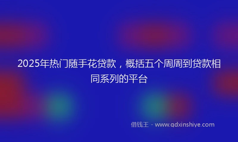 2025年热门随手花贷款,概括五个周周到贷款相同系列的平台
