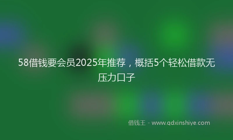 58借钱要会员2025年推荐，概括5个轻松借款无压力口子