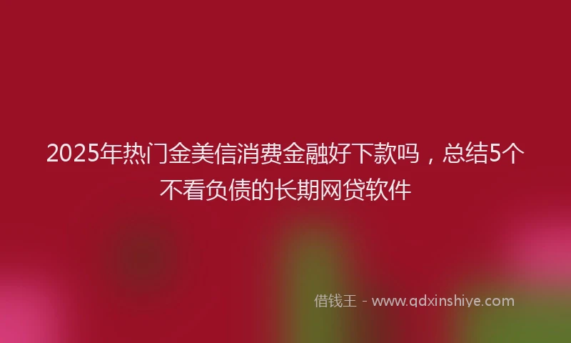 2025年热门金美信消费金融好下款吗，总结5个不看负债的长期网贷软件
