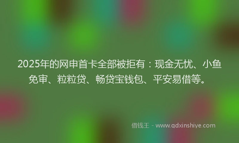 2025年的网申首卡全部被拒有：现金无忧、小鱼免审、粒粒贷、畅贷宝钱包、平安易借等。