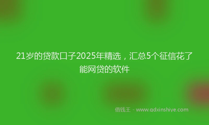 21岁的贷款口子2025年精选，汇总5个征信花了能网贷的软件