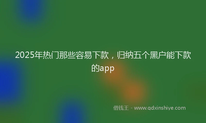 2025年热门那些容易下款，归纳五个黑户能下款的app