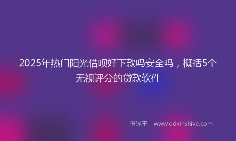 2025年热门阳光借呗好下款吗安全吗,概括5个无视评分的贷款软件
