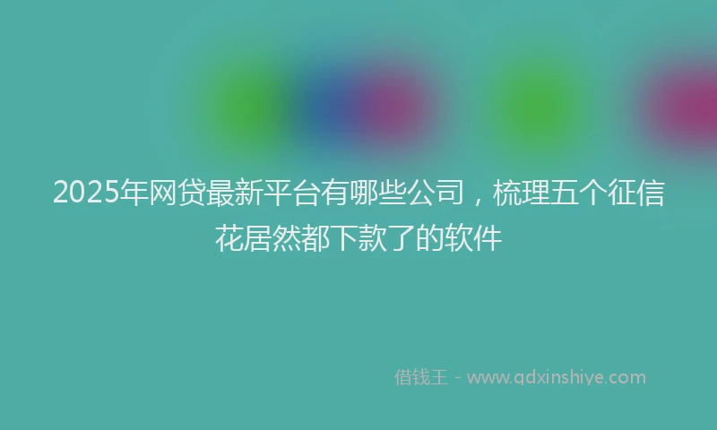 2025年网贷最新平台有哪些公司，梳理五个征信花居然都下款了的软件