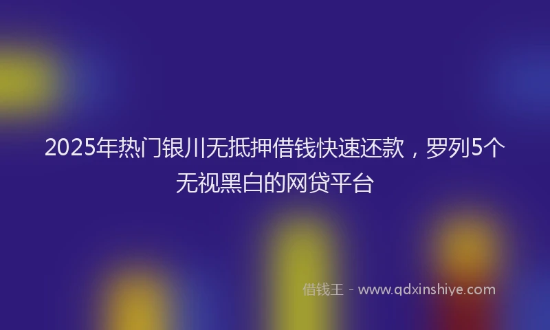 2025年热门银川无抵押借钱快速还款,罗列5个无视黑白的网贷平台