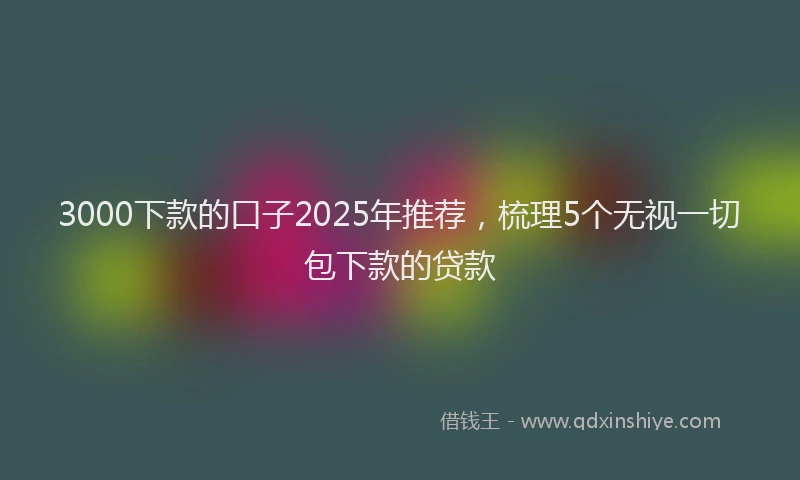 3000下款的口子2025年推荐，梳理5个无视一切包下款的贷款