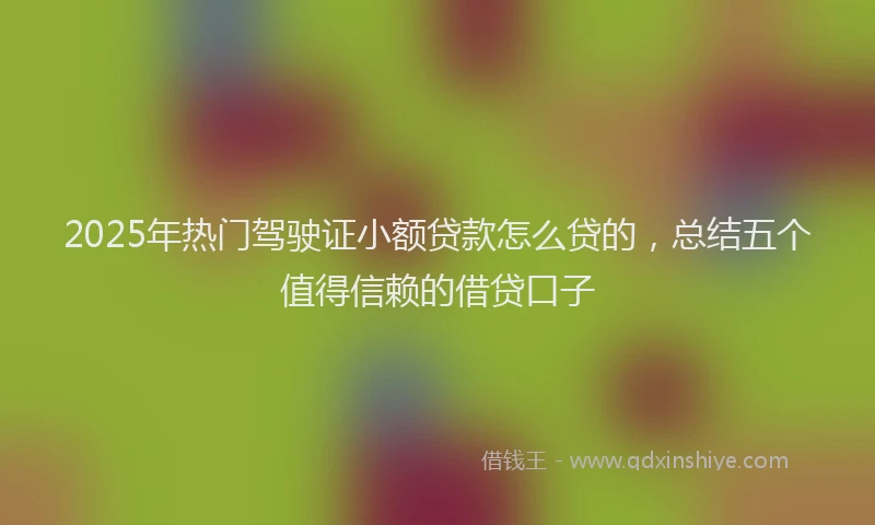 2025年热门驾驶证小额贷款怎么贷的，总结五个值得信赖的借贷口子